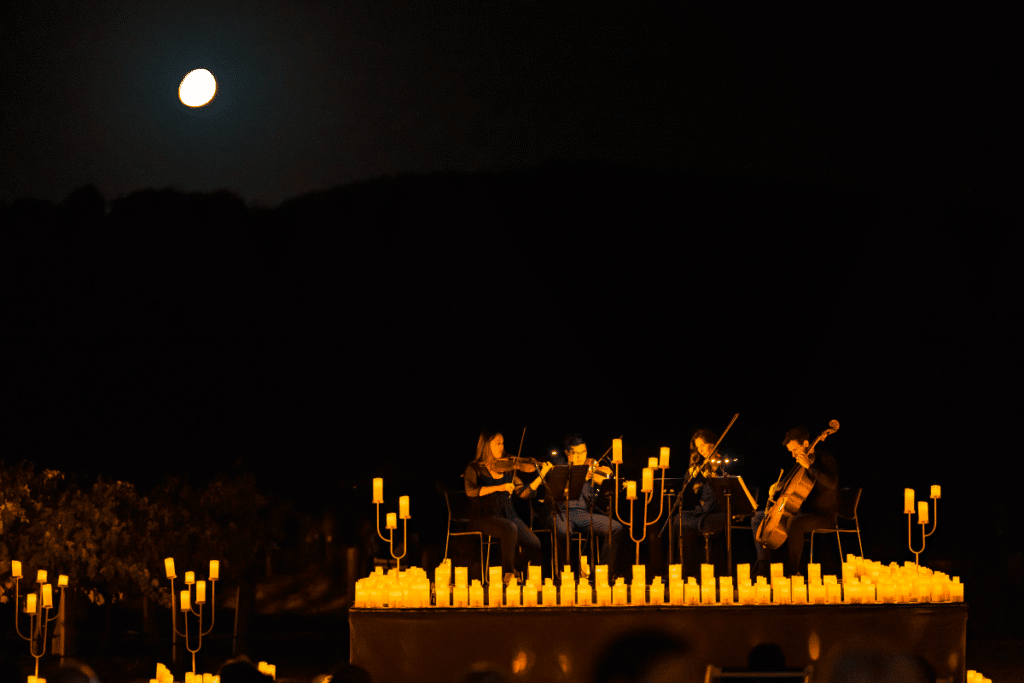 string quartet candlelight performers beneath the moon